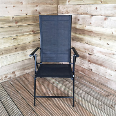 Samuel Alexander Multi Position High Back Reclining Garden / Outdoor Folding Chair In Black - image 1