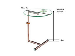 Aspect Furniture Clear Glass Side/end/laptop Table-Zen Adjustable Round Table,copper Base - thumbnail 6