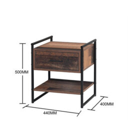 Timber Art Design Abbey Bedside Cabinet Bedroom Furniture Nightstand Table 1 Drawer Rustic Urban - thumbnail 6