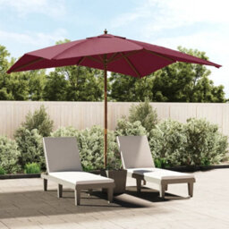 Walplus Garden Parasol With Wooden Pole Bordeaux Red 300X300X273 Cm - thumbnail 1