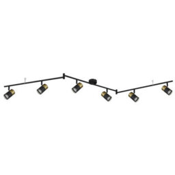 Luminosa Lighting Luminosa Brisbon Ceiling Spotlight Bar Matt Black 6X Gu10 - thumbnail 2