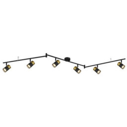 Luminosa Lighting Luminosa Brisbon Ceiling Spotlight Bar Matt Black 6X Gu10