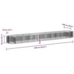 Berkfield Gabion Raised Bed Galvanised Iron 600X100X50 Cm - thumbnail 8