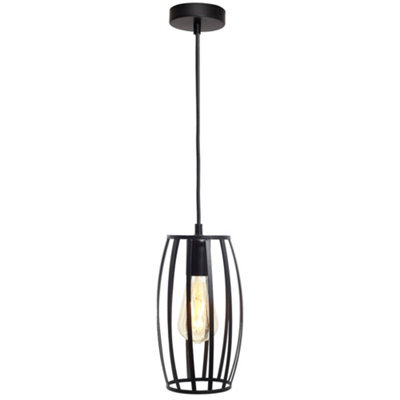 4Lite Wiz Connected Led Pear Cage Pendant Black St64 Amber Tuneable White Wifi - image 1