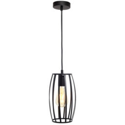 4Lite Wiz Connected Led Pear Cage Pendant Black St64 Amber Tuneable White Wifi - thumbnail 1