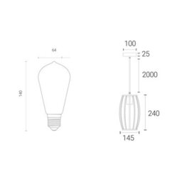 4Lite Wiz Connected Led Pear Cage Pendant Black St64 Amber Tuneable White Wifi - thumbnail 3