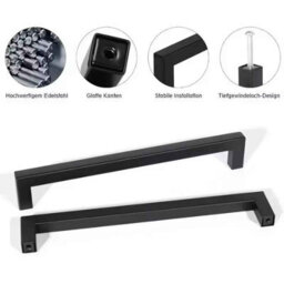 6Pcs Square Furniture Hardware Cabinet Handle Stainless Steel Door Knobs Cupboard Drawer Pulls 128mm - thumbnail 3