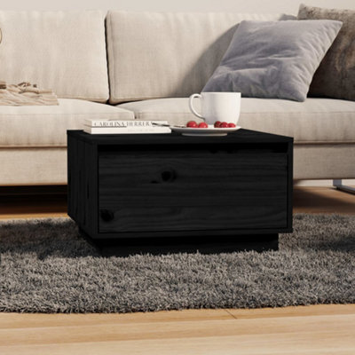 Berkfield Coffee Table Black 55X56X32 Cm Solid Wood Pine - image 1