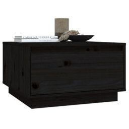 Berkfield Coffee Table Black 55X56X32 Cm Solid Wood Pine - thumbnail 8