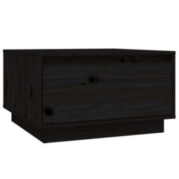 Berkfield Coffee Table Black 55X56X32 Cm Solid Wood Pine - thumbnail 2