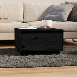 Berkfield Coffee Table Black 55X56X32 Cm Solid Wood Pine - thumbnail 1