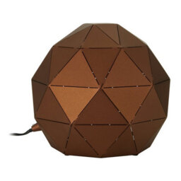 Orsina Coffee Finish Table Lamp, Gold Interior Geometric Steel Shade, In-Line Switch Table Lamp For Living Room