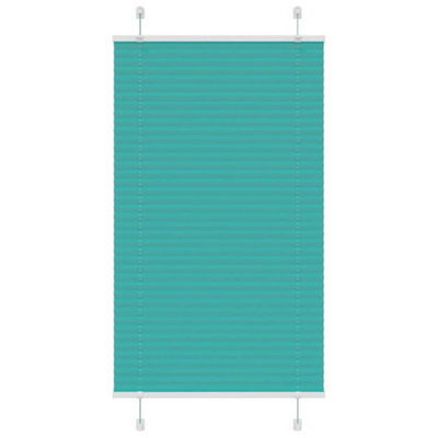Berkfield Pleated Blind Petrol Green 70X100 Cm Fabric Width 69.4 Cm Polyester - image 1
