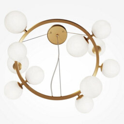 Luminosa Lighting Luminosa Maytoni Dallas Modern 1 Globe Pendant Ceiling Light Gold, Matte White Shade, G9 - thumbnail 5