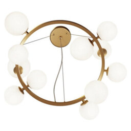 Luminosa Lighting Luminosa Maytoni Dallas Modern 1 Globe Pendant Ceiling Light Gold, Matte White Shade, G9 - thumbnail 4