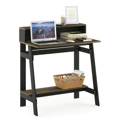 Walplus Furinno Simplistic A Frame Computer Desk, Columbia Walnut - image 1
