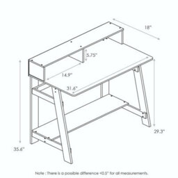 Walplus Furinno Simplistic A Frame Computer Desk, Columbia Walnut - thumbnail 6
