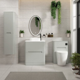 Royal Bathrooms Venice 700mm Dove Grey Freestanding Bathroom Countertop Vanity Unit 2 Drawer With Lyon Basin - thumbnail 4