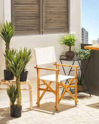 Beliani Set Of 2 Garden Chairs Cine Acacia Wood Off-White - thumbnail 2