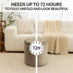 istyle mode Round Shape Velvet Bean Bag Pouffe Foot Rest - 40Cm Cream - thumbnail 4