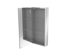 GoodHome Imandra Tall Matt Silver Mirror Effect Single Bathroom Cabinet Mirrored (H)900mm (W)400mm - thumbnail 3