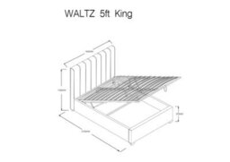 Flair Waltz Fabric Ottoman Kingsize Bed - Grey - thumbnail 5