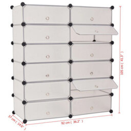 Berkfield Durable Interlocking Shoe Organiser With 12 Compartments White - thumbnail 6