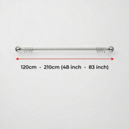 Extendable Metal Curtain Pole 28mm Chrome 120 To 210Cm - thumbnail 2