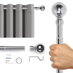 Extendable Metal Curtain Pole 28mm Chrome 120 To 210Cm - thumbnail 4