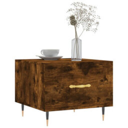 Berkfield Coffee Table Smoked Oak 50X50X40 Cm Engineered Wood - thumbnail 3
