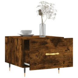 Berkfield Coffee Table Smoked Oak 50X50X40 Cm Engineered Wood - thumbnail 4