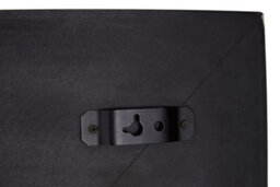 Orsina Square Wall Mirror With Black Finish, Carved Mango Wood Frame With Geometric Design, Sustainable - thumbnail 6