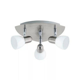 EGLO Enea Matt Nickel Led 3 Bulb Ceiling Spotlight Satin Glass Shades Indoor Light Ip20 - thumbnail 3