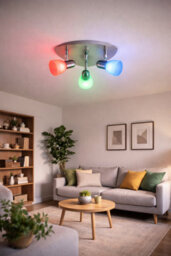 EGLO Enea Matt Nickel Led 3 Bulb Ceiling Spotlight Satin Glass Shades Indoor Light Ip20 - thumbnail 2