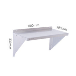 eZone Stainless Steel Wall Shelf 600X300mm Commercial Catering Kitchen Storage - thumbnail 2