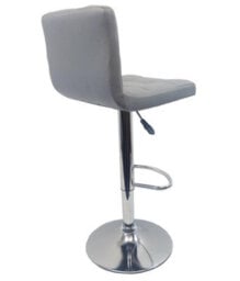 Set Of 3 Grey Modena Faux Leather Swivel Bar Stools With Chrome Base For Kitchen Island Breakfast Bar - thumbnail 5
