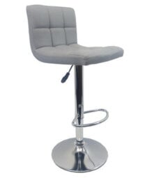 Set Of 3 Grey Modena Faux Leather Swivel Bar Stools With Chrome Base For Kitchen Island Breakfast Bar - thumbnail 6