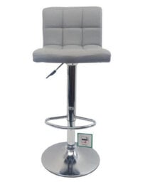 Set Of 3 Grey Modena Faux Leather Swivel Bar Stools With Chrome Base For Kitchen Island Breakfast Bar - thumbnail 4