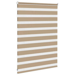 Berkfield Modern Zebra Blind Sand Brown 110X100 Cm Fabric Width 105.9 Cm Polyester - thumbnail 4