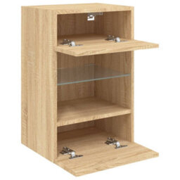 Walplus Tv Wall Cabinets With Led Lights 2 Pcs Sonoma Oak 40X30X60.5 Cm - thumbnail 8
