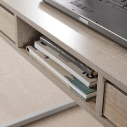 Home Source Toronto 2 Drawer Computer Office Desk Oak Effect - thumbnail 5