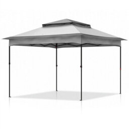 Pop Up Gazebo With Mesh Sides Garden Marquee Camping Tent Canopy 3.3X3.3M Grey - thumbnail 3
