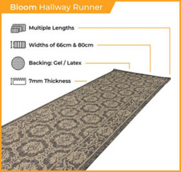 Bloom Hallway Runner Rug - Hardwearing, Non-Slip & Durable Carpet For Hall, Kitchen & Corridor - thumbnail 2