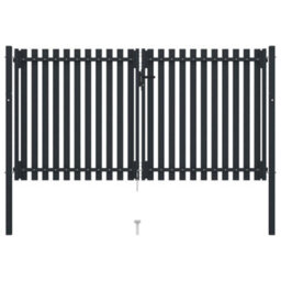 Berkfield Double Door Fence Gate Steel 306X200 Cm Anthracite - thumbnail 3