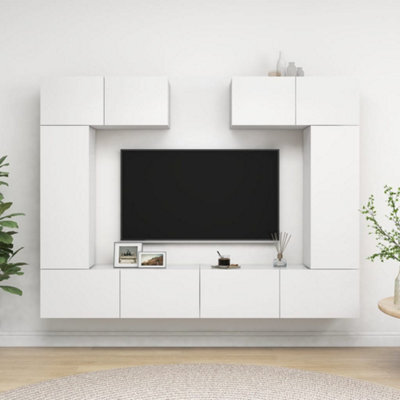 Berkfield 6 Piece Tv Cabinet Set White Engineered Wood - image 1