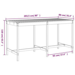 Berkfield 9 Piece Garden Bar Set Grey Solid Wood Pine - thumbnail 9