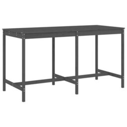 Berkfield 9 Piece Garden Bar Set Grey Solid Wood Pine - thumbnail 6