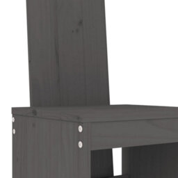 Berkfield 9 Piece Garden Bar Set Grey Solid Wood Pine - thumbnail 5