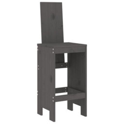 Berkfield 9 Piece Garden Bar Set Grey Solid Wood Pine - thumbnail 4