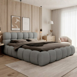 Modern Bed With Storage Wooden Frame Boston 180 X 200 Cm Grey - thumbnail 3